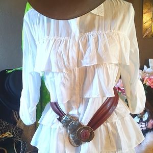J.Crew white tiered dress